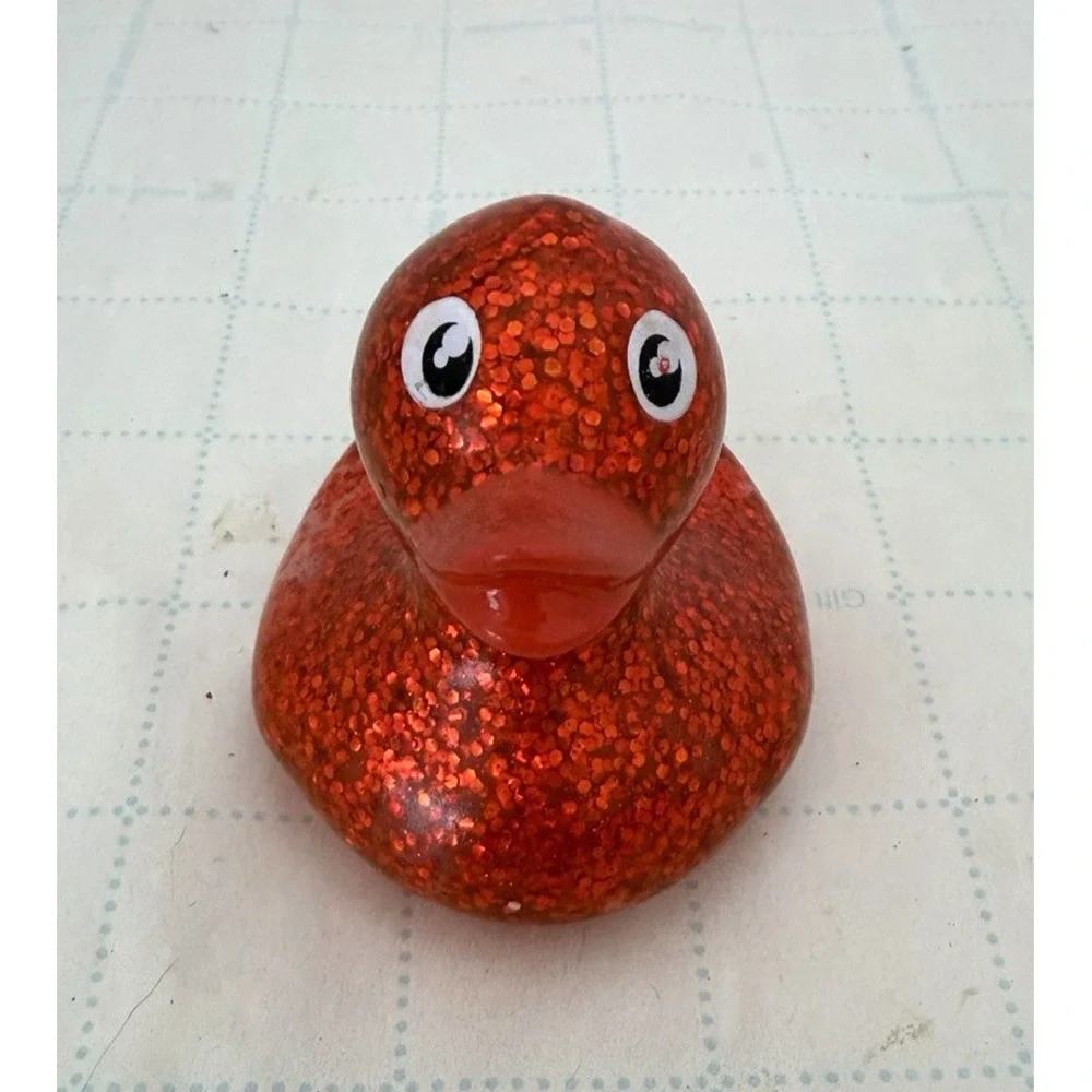 Red Sparkly‎ Rubber Duck  2-Inch Mini-Plastic/Rubber Figure